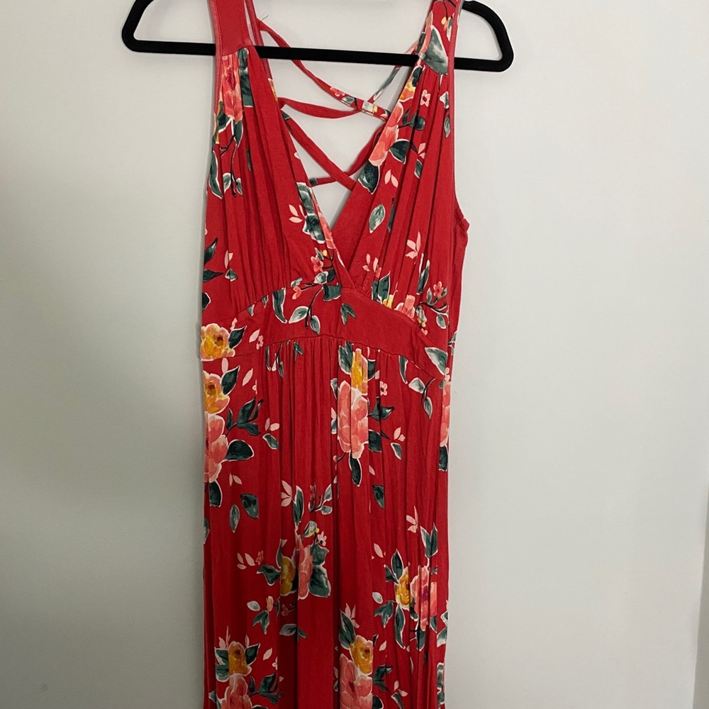 Red Floral Maxi